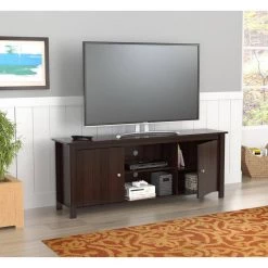 Amelia 62.99 in. Espresso TV Stand Fits TV's up to 60 in. with Cabinets & Shelves by HomeRoots -HomeRoots Sales espresso homeroots tv stands 2000249829 c3 1000