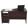 Bernadette 55.12 in.Rectangular Espresso Particle Board 2 Drawer Writing Desk with Drawers by HomeRoots