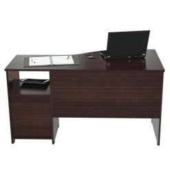 Bernadette 55.12 in.Rectangular Espresso Particle Board 2 Drawer Writing Desk with Drawers by HomeRoots -HomeRoots Sales espresso homeroots writing desks 2000249791 77 1000