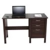 Bernadette 47.01 in. Rectangular Espresso Particle Board 3 Drawer Writing Desk with Drawers by HomeRoots