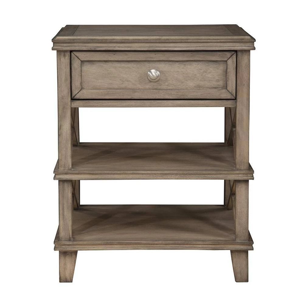 Bernadette 1-Drawer French Truffle Finish ( 26 in. H x 21 in. W x 19 in. D ) by HomeRoots 2 Bernadette 1-Drawer French Truffle Finish ( 26 in. H x 21 in. W x 19 in. D ) by HomeRoots - Image 2
