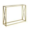 Jasmine 43 in. Gold/Clear Standard Rectangle Glass Console Table by HomeRoots