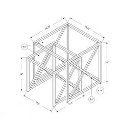 Jasmine 38 in. Gold/Clear Metal and Tempered Glass Nesting Table Set (Set of 2) by HomeRoots -HomeRoots Sales gold clear homeroots end side tables 333201 1f 1000