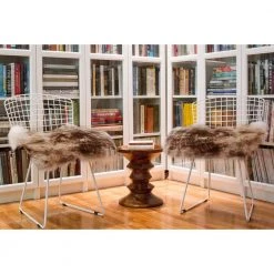 Chocolate Brown Ombre Natural Sheepskin Seat Chair Cover by HomeRoots -HomeRoots Sales gradient chocolate homeroots slipcovers 317156 31 1000