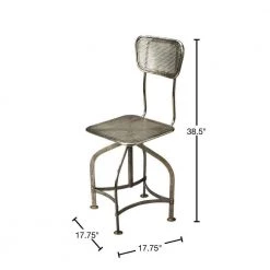 Bernadette Gray Metal Side Chair by HomeRoots -HomeRoots Sales gray homeroots accent chairs 2000389588 40 1000