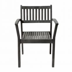 Amelia Gray Wood Arm Chair Set of 2 by HomeRoots -HomeRoots Sales gray homeroots accent chairs 2000390005 31 1000
