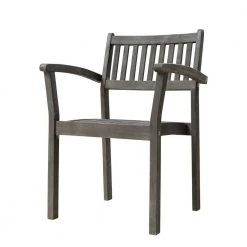 Amelia Gray Wood Arm Chair Set of 2 by HomeRoots