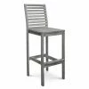 Julia 49 in. Gray High Back Wood Extra Tall 34-40 in. Bar Stool with Wood Seat by HomeRoots