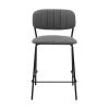Valerie 35.5 in. H Gray Low Back Metal Extra Tall (34-40 in.) Bar Stool with Faux Leather Seat by HomeRoots