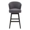 Valerie 43.5 in. H Gray Low Back Wood Extra Tall (34-40 in.) Bar Stool with Fabric Seat by HomeRoots