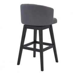 Valerie 39 in. H Gray Low Back Wood Extra Tall (34-40 in.) Bar Stool with Fabric Seat by HomeRoots -HomeRoots Sales gray homeroots bar stools 2000477292 c3 1000