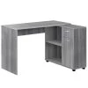 46 in. L-Shaped Gray 1 Drawer Computer Desk with Built-In Storage by HomeRoots