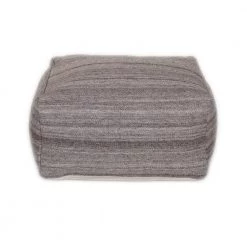 Jordan Stone Gray and Brown Pouf (12 in. D x 24 in. H x 24 in. W) by HomeRoots