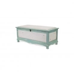 Julia Green Storage and Upholstered Bench Box ( 15.5 x 36.5 x 17 ) by HomeRoots -HomeRoots Sales green homeroots dining benches 2000379862 c3 1000