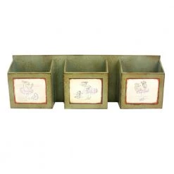 Horizontal 11.81 in Green Metal/Wood End Side Table by HomeRoots