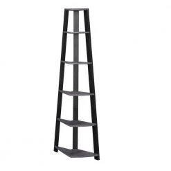 71.25 in. Jasmine Chic Grey and Black 5 Shelf Corner Bookcase by HomeRoots 10 71.25 in. Jasmine Chic Grey and Black 5 Shelf Corner Bookcase by HomeRoots -HomeRoots Sales grey black homeroots bookcases bookshelves 332941 44 1000