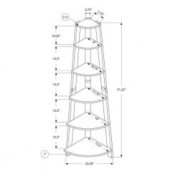 71.25 in. Jasmine Chic Grey and Black 5 Shelf Corner Bookcase by HomeRoots 8 71.25 in. Jasmine Chic Grey and Black 5 Shelf Corner Bookcase by HomeRoots -HomeRoots Sales grey black homeroots bookcases bookshelves 332941 4f 1000