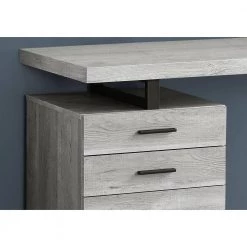 48 in. Rectangular Gray/Black 3 Drawer Computer Desk with File Storage by HomeRoots -HomeRoots Sales grey black homeroots computer desks 333510 4f 1000