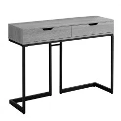 Jasmine 42 in. Gray/Black Standard Rectangle Wood Console Table with Drawers by HomeRoots