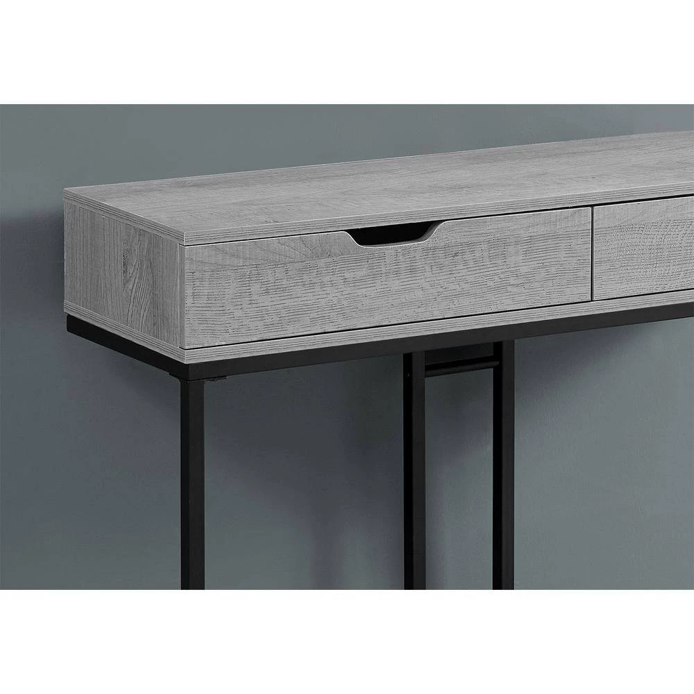 Jasmine 42 in. Gray/Black Standard Rectangle Wood Console Table with Drawers by HomeRoots 2 Jasmine 42 in. Gray/Black Standard Rectangle Wood Console Table with Drawers by HomeRoots - Image 2
