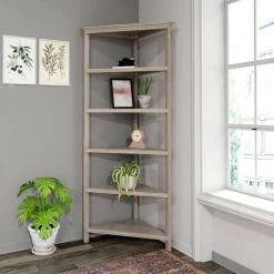 Amelia 74.75 in. Grey MDF 5-Shelf Accent Bookcase by HomeRoots 6 Amelia 74.75 in. Grey MDF 5-Shelf Accent Bookcase by HomeRoots -HomeRoots Sales grey homeroots bookcases bookshelves 2000399765 c3 1000