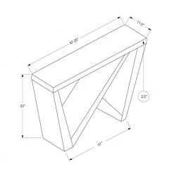 Jasmine 48 in. Gray Standard Rectangle Wood Console Table by HomeRoots -HomeRoots Sales grey homeroots console tables 332808 4f 1000