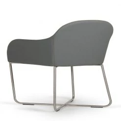 Valerie Grey Leatherette And Steel Dining Chair by HomeRoots -HomeRoots Sales grey homeroots dining chairs 283063 44 1000