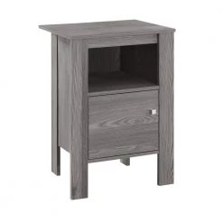 Jasmine 24.25 in. Grey Night Stand with Storage Accent Table by HomeRoots
