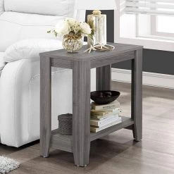 Jasmine 22 in. Grey Particle Boards Accent Table by HomeRoots -HomeRoots Sales grey homeroots end side tables 333042 31 1000
