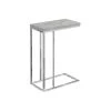 Jasmine 25.25 in. Grey Cement Particle Board and Chrome Metal Accent Table by HomeRoots