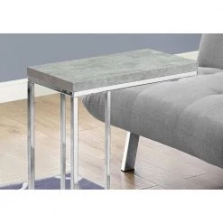 Jasmine 25.25 in. Grey Cement Particle Board and Chrome Metal Accent Table by HomeRoots -HomeRoots Sales grey homeroots end side tables 333169 c3 1000