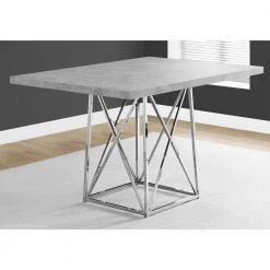 Jasmine Grey Metal Dining Table for (Seats of 4) by HomeRoots -HomeRoots Sales grey homeroots kitchen dining tables 332583 31 1000