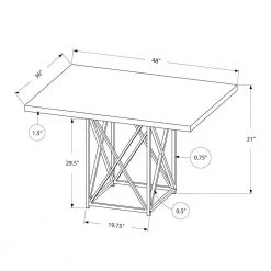 Jasmine Grey Metal Dining Table for (Seats of 4) by HomeRoots -HomeRoots Sales grey homeroots kitchen dining tables 332583 c3 1000