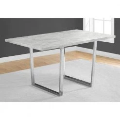 Jasmine Grey Metal Dining Table for (Seats of 4) by HomeRoots -HomeRoots Sales grey homeroots kitchen dining tables 332624 31 1000