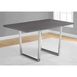 Jasmine Grey Metal Dining Table for (Seats of 6) by HomeRoots -HomeRoots Sales grey homeroots kitchen dining tables 332625 31 1000