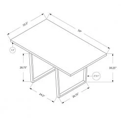 Jasmine Grey Metal Dining Table for (Seats of 6) by HomeRoots -HomeRoots Sales grey homeroots kitchen dining tables 332625 c3 1000