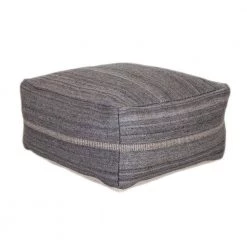 Jordan Steel Grey Stylish Cotton Pouf by HomeRoots -HomeRoots Sales grey homeroots ottomans 2000383108 c3 1000