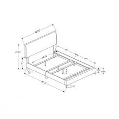 Jasmine Gray Queen Bed with Upholstered Headboard by HomeRoots -HomeRoots Sales grey homeroots panel beds 333308 4f 1000