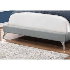 Jasmine Gray Queen Bed with Upholstered Headboard by HomeRoots -HomeRoots Sales grey homeroots panel beds 333308 c3 1000