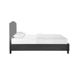 Jasmine Gray Twin Bed with Upholstered Headboard by HomeRoots -HomeRoots Sales grey homeroots panel beds 333316 44 1000