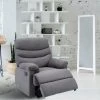 Caroline Grey Microfiber Remote Control Recliner Chair by HomeRoots