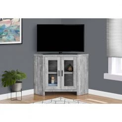 Jasmine 42 in. Grey TV Stand Fits TV's up to 60 in. with Cabinets by HomeRoots -HomeRoots Sales grey homeroots tv stands 2000366062 31 1000
