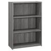 Jasmine 35.5 in.Grey Reclaimed Wood-Look Particle Board 3-Shelf Bookcase by HomeRoots