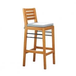 Julia 44 in. Honey Low Back Metal/Wood Extra Tall (34-40 in.) Bar Stool with Polyurethane Seat by HomeRoots -HomeRoots Sales honey homeroots bar stools 2000389975 c3 1000