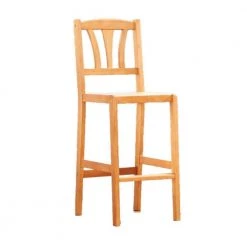 Julia 48 in. Honey High Back Wood Extra Tall (34-40 in.) Bar Stool with Wood Seat by HomeRoots -HomeRoots Sales honey homeroots bar stools 2000389984 c3 1000