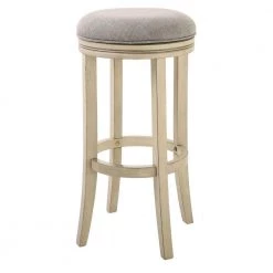 Shelly 30.5 in Ivory High Back Wood Frame With Fabric Seat by HomeRoots