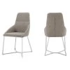Amelia Light Grey and Chrome Stainless Steel Dining Side Chairs (Set of 2) by HomeRoots