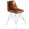 Bernadette Medium Brown Metal Side Chair by HomeRoots