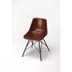 Bernadette Medium Brown Metal Side Chair by HomeRoots