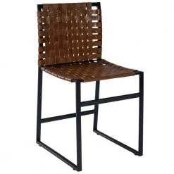 Bernadette Medium Brown Metal Side Chair by HomeRoots